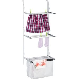 Relaxdays Stendibiancheria da Doccia, Stendino da Appendere alla Porta, Termosifone, Spazio Stenditura 3,8 m,Argentato Relaxdays Stendibiancheria da Doccia, Stendino da Appendere alla Porta, Termosifone, Spazio Stenditura 3,8 m,Argentato