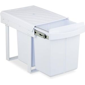 Relaxdays Bidone spazzatura bianco sotto lavello - 2 scomparti, 2x 20L - Pattumiera Relaxdays Bidone spazzatura bianco sotto lavello - 2 scomparti, 2x 20L - Pattumiera