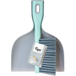 VIGAR Spazzola e Paletta Manuale, Set Compatto da 2 Pezzi, Mini Scopa per Cucina, Tavolo e Scrivania, Rengo Grigio, Turchese VIGAR Spazzola e Paletta Manuale, Set Compatto da 2 Pezzi, Mini Scopa per Cucina, Tavolo e Scrivania, Rengo Grigio, Turchese