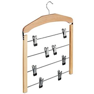 Relaxdays Gruccia per Gonne con Pinze Salvaspazio, Appendiabiti Multiplo Antiscivolo, 45,5x39x2,5 cm, Marrone Chiaro Relaxdays Gruccia per Gonne con Pinze Salvaspazio, Appendiabiti Multiplo Antiscivolo, 45,5x39x2,5 cm, Marrone Chiaro