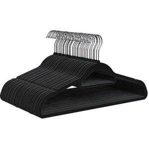 PORTENTUM Grucce in Velluto, Confezione da 30, Nero Antiscivolo con Gancio Girevole 360º, Scanalature e Supporto Accessori, Salvaspazio 0,6 cm Spessore, Made in Spain PORTENTUM Grucce in Velluto, Confezione da 30, Nero Antiscivolo con Gancio Girevole 360º, Scanalature e Supporto Accessori, Salvaspazio 0,6 cm Spessore, Made in Spain