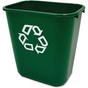Rubbermaid Commercial Products FG295606GRN Plastic Resin Deskside Recycling Can, 7 Gallon, Green Recycling Symbol, confezione da 12 Rubbermaid Commercial Products FG295606GRN Plastic Resin Deskside Recycling Can, 7 Gallon, Green Recycling Symbol, confezione da 12