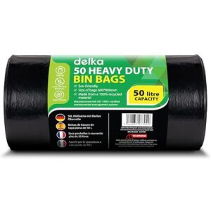 Sacchi Neri Resistente Delka - 50 L, Confezione da 50 Sacchi Neri Resistente Delka - 50 L, Confezione da 50