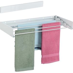 Relaxdays Stendibiancheria a Scomparsa da Parete, Stendino Pieghevole, Stendi Biancheria 15x80x40 cm, Acciaio, Bianco Relaxdays Stendibiancheria a Scomparsa da Parete, Stendino Pieghevole, Stendi Biancheria 15x80x40 cm, Acciaio, Bianco