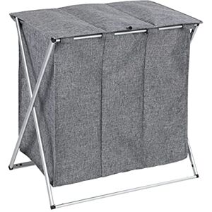 Wenko DIE BESSERE IDEE Cesto portabiancheria Trio Top capacità 118 L, Tessuto, Telaio: Alluminio, Manici: 100% Poliestere, Grigio mélange, 57 x 57 x 38 cm Wenko DIE BESSERE IDEE Cesto portabiancheria Trio Top capacità 118 L, Tessuto, Telaio: Alluminio, Manici: 100% Poliestere, Grigio mélange, 57 x 57 x 38 cm