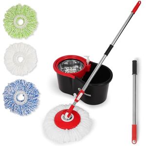 Simpli-Magic Spin Mop and Bucket with Wringer Set, 360° Spinning Mop Bucket System with 3 Microfiber Mop Replacement Heads and Stainless Steel Adjustable Handle for Floor Cleaning Simpli-Magic Spin Mop and Bucket with Wringer Set, 360° Spinning Mop Bucket System with 3 Microfiber Mop Replacement Heads and Stainless Steel Adjustable Handle for Floor Cleaning