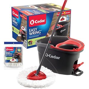 O-Cedar EasyWring System, mocio rotante rosso/grigio con 1 ricarica extra O-Cedar EasyWring System, mocio rotante rosso/grigio con 1 ricarica extra