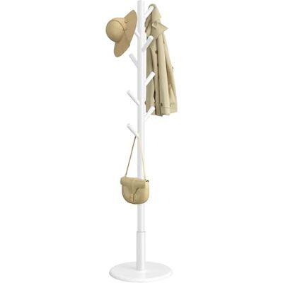 VASAGLE Attaccapanni, Appendiabiti da Terra in Legno, 8 Ganci, per Cappotti Cappelli Borse, per Ingresso, Ganci e Palo in Legno di Gomma, Bianco Nuvola VASAGLE Attaccapanni, Appendiabiti da Terra in Legno, 8 Ganci, per Cappotti Cappelli Borse, per Ingresso, Ganci e Palo in Legno di Gomma, Bianco Nuvola