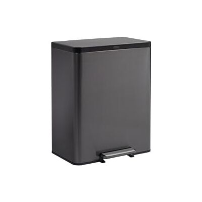 Rubbermaid Elite Pattumiera a doppio flusso in acciaio inox per casa, rifiuti e riciclaggio, 45 litri, carbone, spazzatura e riciclaggio Rubbermaid Elite Pattumiera a doppio flusso in acciaio inox per casa, rifiuti e riciclaggio, 45 litri, carbone, spazzatura e riciclaggio