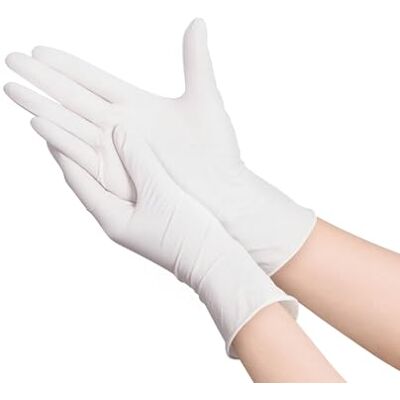 Homéa , Set di 100 guanti da cucina in lattice naturale, in polvere, taglia M, colore: bianco Homéa , Set di 100 guanti da cucina in lattice naturale, in polvere, taglia M, colore: bianco