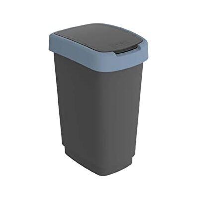 Rotho Twist Cestino per rifiuti con coperchio Pattumiera per la raccolta differenziata dei rifiuti senza BPA (Nero/Blu scuro) Rotho Twist Cestino per rifiuti con coperchio Pattumiera per la raccolta differenziata dei rifiuti senza BPA (Nero/Blu scuro)