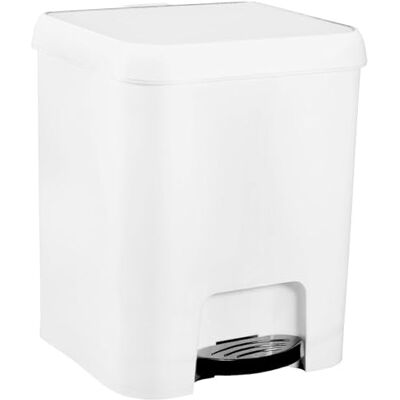 Great Plastic Grande pattumiera a pedale in plastica, bianco, 1 pezzo Great Plastic Grande pattumiera a pedale in plastica, bianco, 1 pezzo