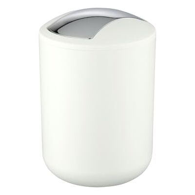 Wenko Portarifiuti con coperchio basculante Brasil S bianco infrangibile Capacità: 2 l, TPE, 14 x 21 x 14 cm, Bianco Wenko Portarifiuti con coperchio basculante Brasil S bianco infrangibile Capacità: 2 l, TPE, 14 x 21 x 14 cm, Bianco