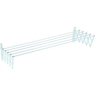 Sauvic Stendibiancheria estensibile con reggetta in acciaio plastificato bianco e 5 raggi da 110 cm Sauvic Stendibiancheria estensibile con reggetta in acciaio plastificato bianco e 5 raggi da 110 cm