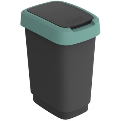 Rotho Twist Cestino per rifiuti con coperchio Pattumiera per la raccolta differenziata dei rifiuti senza BPA (Nero/Verde scuro) Rotho Twist Cestino per rifiuti con coperchio Pattumiera per la raccolta differenziata dei rifiuti senza BPA (Nero/Verde scuro)