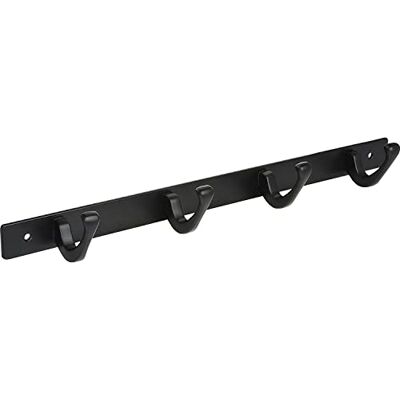 ALLES IM GRIFF Appendiabiti con 4 ganci appendiabiti Aige, larghezza 345 mm, gancio da parete da avvitare, in acciaio nero opaco ALLES IM GRIFF Appendiabiti con 4 ganci appendiabiti Aige, larghezza 345 mm, gancio da parete da avvitare, in acciaio nero opaco
