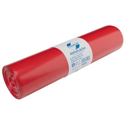 Deiss Premium Sacchi per immondizia, 700 x 1100 mm, 60 pezzi, 25 pezzi, colore: rosso Deiss Premium Sacchi per immondizia, 700 x 1100 mm, 60 pezzi, 25 pezzi, colore: rosso