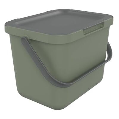 Sundis Loops, pattumiera per la raccolta differenziata 6L, rettangolare, in plastica riciclata verde, con coperchio e manico, ideale per rifiuti organici, per cucina, mensa, ristorante, sala pausa Sundis Loops, pattumiera per la raccolta differenziata 6L, rettangolare, in plastica riciclata verde, con coperchio e manico, ideale per rifiuti organici, per cucina, mensa, ristorante, sala pausa