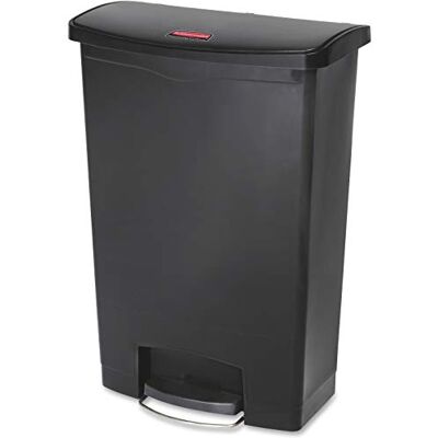 Rubbermaid Commercial Products StepOn Cestino in Resina, Anteriore Passo, 90 L, Nero Rubbermaid Commercial Products StepOn Cestino in Resina, Anteriore Passo, 90 L, Nero
