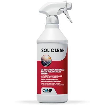 CAMP Sol Clean Detergente Spray per Pannelli Solari, Formula Pronta all'Uso per Pulizia Pannelli Fotovoltaici Rimuove Sporco, Polveri, Smog e Calcare e Migliora il Rendimento Energetico, 750 ml CAMP Sol Clean Detergente Spray per Pannelli Solari, Formula Pronta all'Uso per Pulizia Pannelli Fotovoltaici Rimuove Sporco, Polveri, Smog e Calcare e Migliora il Rendimento Energetico, 750 ml
