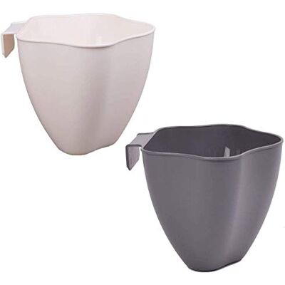 NEED&NEED Kitchen Sink Garbage Basket Multi-Functional Hanging Trash Can Scraps Containers Organizer Countertop Basket Ivory & Black (Pack of 2) NEED&NEED Kitchen Sink Garbage Basket Multi-Functional Hanging Trash Can Scraps Containers Organizer Countertop Basket Ivory & Black (Pack of 2)