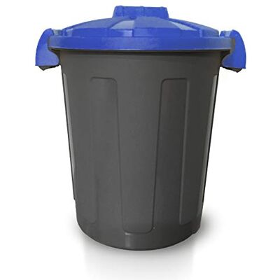 Mobil Plastic Bidone porta rifiuti 25 LT Modello Dusty Fondo grigio e coperchio blu Mobil Plastic Bidone porta rifiuti 25 LT Modello Dusty Fondo grigio e coperchio blu