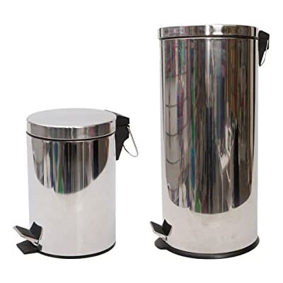 Pamex Pattumiera in acciaio inox con pedale Set 2 cartellini 5 l e 30 l Pamex Pattumiera in acciaio inox con pedale Set 2 cartellini 5 l e 30 l