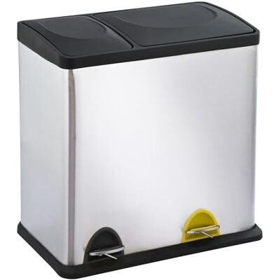 KITCHEN MOVE 958048B Come Raccolta differenziata Contemporaneo Acciaio Inox Spazzolato e in Polipropilene – 48 x 27 x 49 cm KITCHEN MOVE 958048B Come Raccolta differenziata Contemporaneo Acciaio Inox Spazzolato e in Polipropilene – 48 x 27 x 49 cm