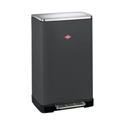 WESCO Big Double Boy Pattumiera in colore grafite opaco, lamiera d'acciaio verniciata a polvere, due inserti separati da 18 litri in plastica, pedana in acciaio inox, fissaggio per sacchetti della WESCO Big Double Boy Pattumiera in colore grafite opaco, lamiera d'acciaio verniciata a polvere, due inserti separati da 18 litri in plastica, pedana in acciaio inox, fissaggio per sacchetti della