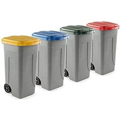 Mobil Plastic S.P.A. Kit 4 bidoni raccolta differenziata Contenitori 80 lt. Giallo + Blu + Rosso + Verde 4 Pattumiere con ruote incluse Secchi Spazzatura 80 Lt Contenitori Rifiuti Mobil Plastic S.P.A. Kit 4 bidoni raccolta differenziata Contenitori 80 lt. Giallo + Blu + Rosso + Verde 4 Pattumiere con ruote incluse Secchi Spazzatura 80 Lt Contenitori Rifiuti