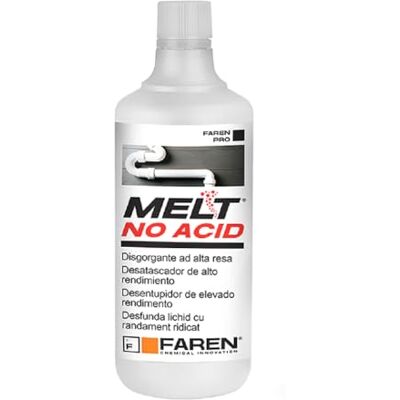 FAREN MELT NO ACID, Disgorgante Liquido Concentrato,Formula Efficace NON a base Acida, Facile Veloce Sicuro, 1Lt FAREN MELT NO ACID, Disgorgante Liquido Concentrato,Formula Efficace NON a base Acida, Facile Veloce Sicuro, 1Lt