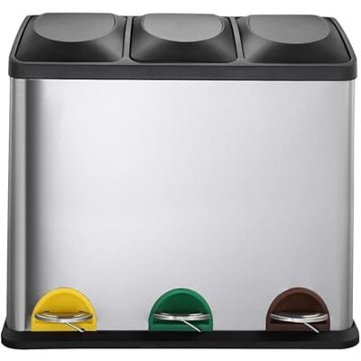 KITCHEN MOVE Cestino per Il Riciclaggio 45 L Zoe Argento KITCHEN MOVE Cestino per Il Riciclaggio 45 L Zoe Argento