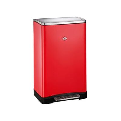 WESCO Big Double Boy Pattumiera in lamiera d'acciaio verniciata a polvere, due inserti separati da 18 litri in plastica, pedana in acciaio inox, fissaggio per sacchetti della spazzatura WESCO Big Double Boy Pattumiera in lamiera d'acciaio verniciata a polvere, due inserti separati da 18 litri in plastica, pedana in acciaio inox, fissaggio per sacchetti della spazzatura