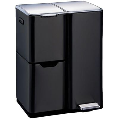 KITCHEN MOVE Cestino dei rifiuti di cucina per la raccolta differenziata 60L HAJA Nero KITCHEN MOVE Cestino dei rifiuti di cucina per la raccolta differenziata 60L HAJA Nero