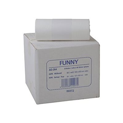 Funny Borse HDPE spazzatura divertente, 38.5 x 24.5 x 85 cm, bianco, ca. 90 l (confezione da 360) Funny Borse HDPE spazzatura divertente, 38.5 x 24.5 x 85 cm, bianco, ca. 90 l (confezione da 360)