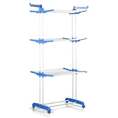 Brigros Stendibiancheria a Torre, Stendino Verticale Salvaspazio a Tre Strati con Tubi Verniciati a Polvere, Stendibiancheria Verticale Resistente da Esterno (75-126) x64x170cm Brigros Stendibiancheria a Torre, Stendino Verticale Salvaspazio a Tre Strati con Tubi Verniciati a Polvere, Stendibiancheria Verticale Resistente da Esterno (75-126) x64x170cm