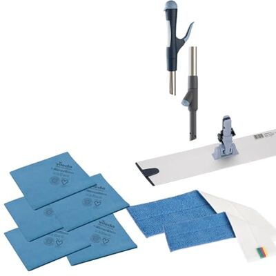 Vileda Professional , SprayPro Inox Kit, Sistema lavapavimenti piani spray, Pulizia macchie, Manico con serbatoio 10ml, 1 Telaio express pro 40cm, 2 Mop express blu, 5 Panni microfibra TNT Vileda Professional , SprayPro Inox Kit, Sistema lavapavimenti piani spray, Pulizia macchie, Manico con serbatoio 10ml, 1 Telaio express pro 40cm, 2 Mop express blu, 5 Panni microfibra TNT