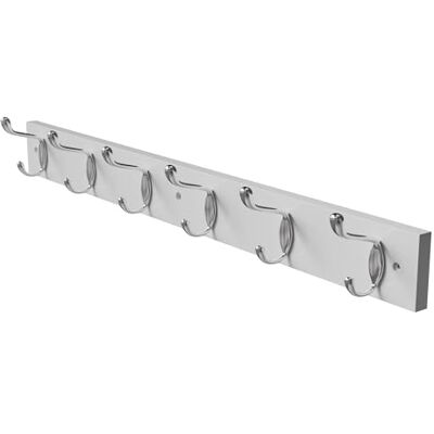 Amig Appendiabiti a parete multiplo 680 x 70 x 75 mm Appendino colore Bianco/nickel Satinato Fabbricato in LEGNO + ZAMAK. Mod. Amig Appendiabiti a parete multiplo 680 x 70 x 75 mm Appendino colore Bianco/nickel Satinato Fabbricato in LEGNO + ZAMAK. Mod.