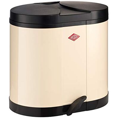 WESCO Pattumiera per Raccolta differenziata a 2 Scomparti da 15 l, Colore: Mandorla WESCO Pattumiera per Raccolta differenziata a 2 Scomparti da 15 l, Colore: Mandorla