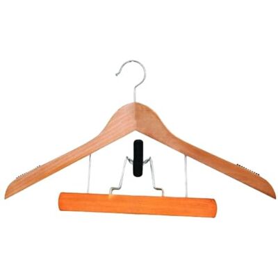 MSV Set di 12 Grucce in Legno con Clip per Abiti MSV Set di 12 Grucce in Legno con Clip per Abiti
