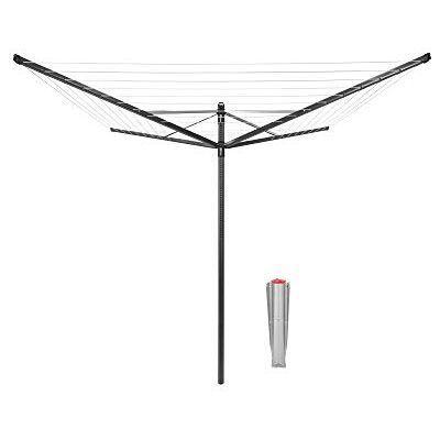 Brabantia Stendibiancheria a Ombrello Lift-O-Matic 50m di Spazio per Stendere Regolabile Lavoro All'altezza (129-187 cm) con Picchetto 45mm Anthracite ø 295cm Brabantia Stendibiancheria a Ombrello Lift-O-Matic 50m di Spazio per Stendere Regolabile Lavoro All'altezza (129-187 cm) con Picchetto 45mm Anthracite ø 295cm