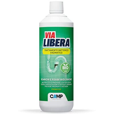 CAMP Via Libera Bio Liquido, Trattamento Batterico Enzimatico Per Scarichi E Fosse Biologiche 1000 g, 1L CAMP Via Libera Bio Liquido, Trattamento Batterico Enzimatico Per Scarichi E Fosse Biologiche 1000 g, 1L