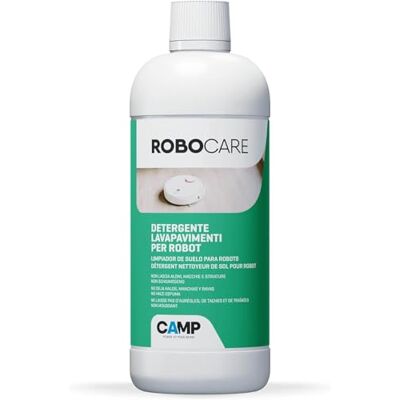 CAMP Robo Care Detergente Robot Lavapavimenti ad Azione Igienizzante, Detersivo Pavimenti Profumato Non Schiumogeno Pulisce A Fondo, Compatibile con Tutti i Robot, Prodotti Pulizia Casa, 750 ml CAMP Robo Care Detergente Robot Lavapavimenti ad Azione Igienizzante, Detersivo Pavimenti Profumato Non Schiumogeno Pulisce A Fondo, Compatibile con Tutti i Robot, Prodotti Pulizia Casa, 750 ml
