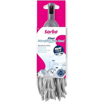 Sorbo Spazzola in microfibra – per sistema Multi-Click – altamente assorbente e senza aloni – per pulizia umida e asciutta – per tutti i pavimenti duri – facile da strizzare – utilizzabile senza Sorbo Spazzola in microfibra – per sistema Multi-Click – altamente assorbente e senza aloni – per pulizia umida e asciutta – per tutti i pavimenti duri – facile da strizzare – utilizzabile senza