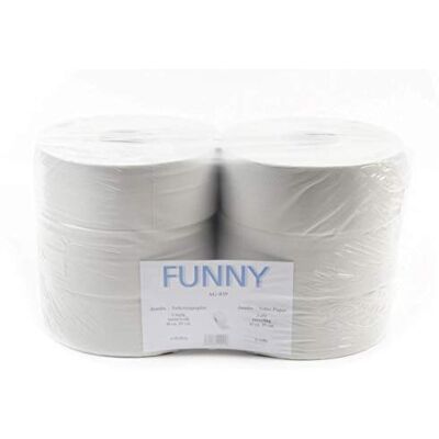 Funny Jumbo Carta igienica a 2 veli, riciclata, diametro rotolo: 25 cm, 6 rotoli, colore: bianco Funny Jumbo Carta igienica a 2 veli, riciclata, diametro rotolo: 25 cm, 6 rotoli, colore: bianco