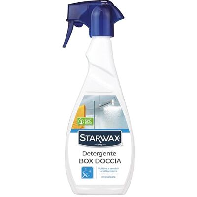 STARWAX Detergente anticalcare box doccia Prodotto detergente multi-superfici Pulisce, elimina il calcare e fa brillare Uso quotidiano Spray 500 ml STARWAX Detergente anticalcare box doccia Prodotto detergente multi-superfici Pulisce, elimina il calcare e fa brillare Uso quotidiano Spray 500 ml