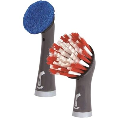 Rubbermaid Cleaning Power Scrubber Kit bagno rosso e grigio, 2 pezzi Rubbermaid Cleaning Power Scrubber Kit bagno rosso e grigio, 2 pezzi