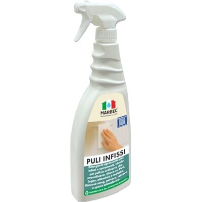 Marbec PULI INFISSI 750ML Detergente sgrassante per pulizie ordinarie e strardinarie di infissi e serramenti Per infissi in legno, alluminio, metallo e PVC Marbec PULI INFISSI 750ML Detergente sgrassante per pulizie ordinarie e strardinarie di infissi e serramenti Per infissi in legno, alluminio, metallo e PVC