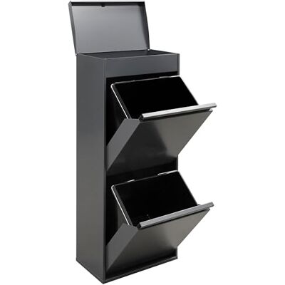 ARREGUI Top CR424-B2 Pattumiera Differenziata 2 Scomparti Grandi 2x23L (46L) Contenitore in Acciaio con Cassetto Superiore Mobile per Differenziata Cestino per Spazzatura da Cucina Antracite ARREGUI Top CR424-B2 Pattumiera Differenziata 2 Scomparti Grandi 2x23L (46L) Contenitore in Acciaio con Cassetto Superiore Mobile per Differenziata Cestino per Spazzatura da Cucina Antracite