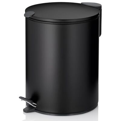 kela Cestino per cosmetici nero opaco 5 l, coperchio Silent Close, cestino a pedale per bagno MATS, cestino per bagno con sacchetto interno e manici per il trasporto kela Cestino per cosmetici nero opaco 5 l, coperchio Silent Close, cestino a pedale per bagno MATS, cestino per bagno con sacchetto interno e manici per il trasporto